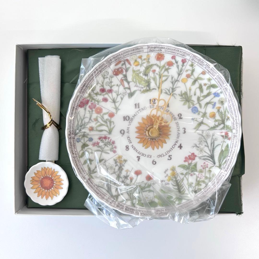 (g)Noritake ノリタケ リンネコレクション 花柄 陶器時計