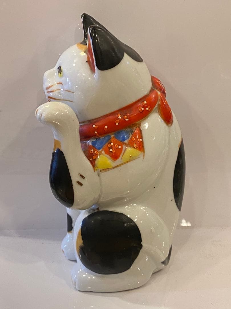 招き猫 古瀬戸 左招き 15cm
