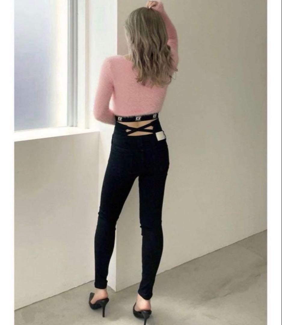 GYDA ブラック スキニーパンツ デニム 細め S ギャル 平成