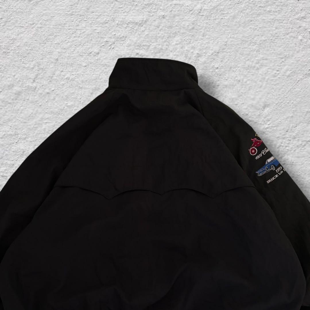 vintageスイングトップジャケット90sブラック企業系USA製G9型古着刺繍