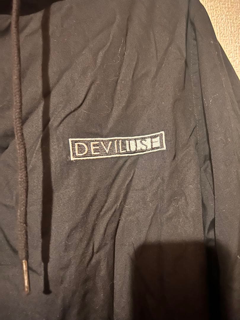 DEVILUSE ブラック モッズコート フード付き
