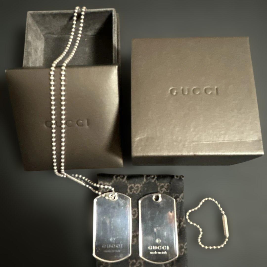 GUCCI シルバー ドッグタグ ネックレス