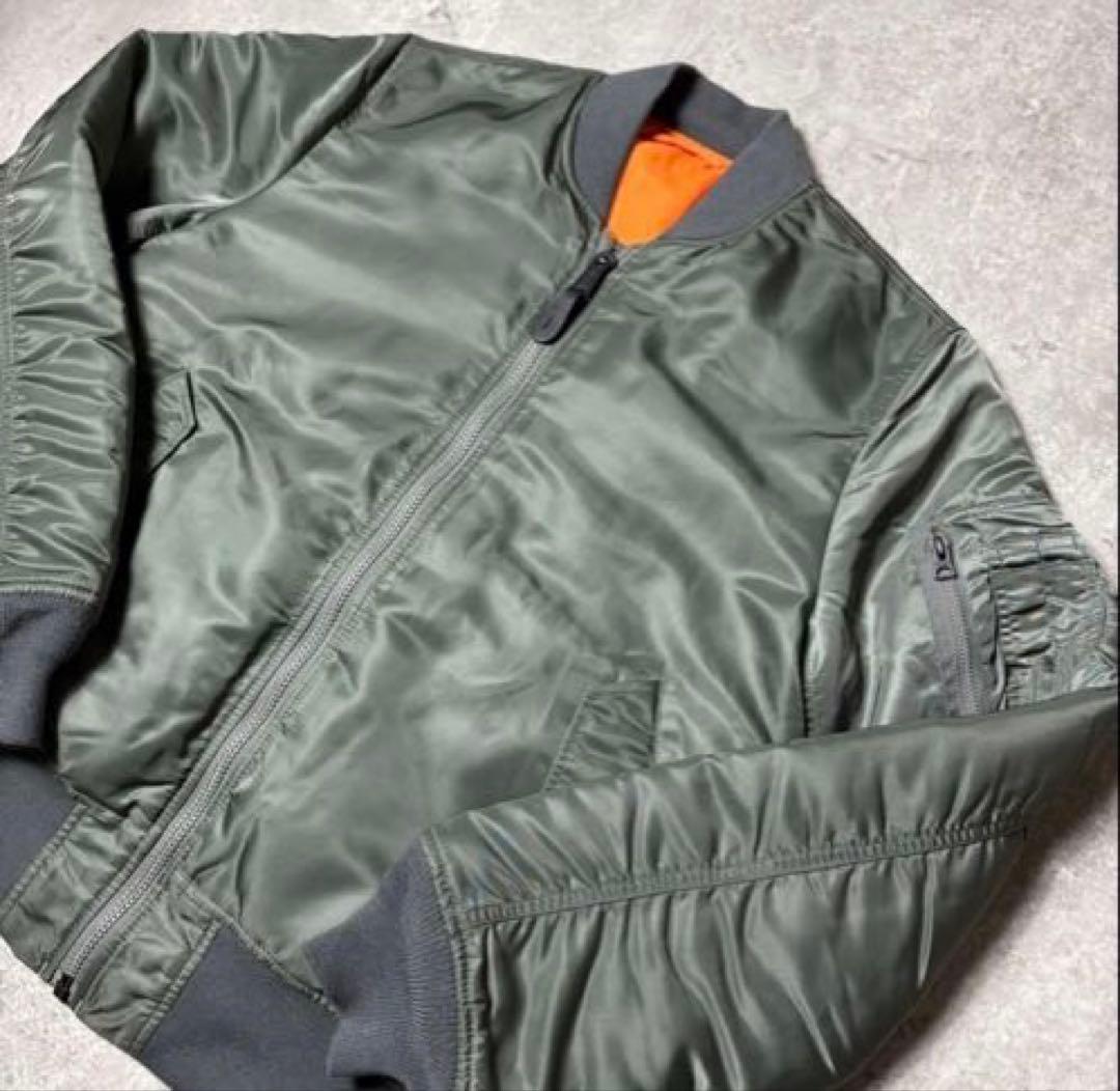 極美品 ALPHA INDUSTRIES MA-1 カーキ リバーシブル L