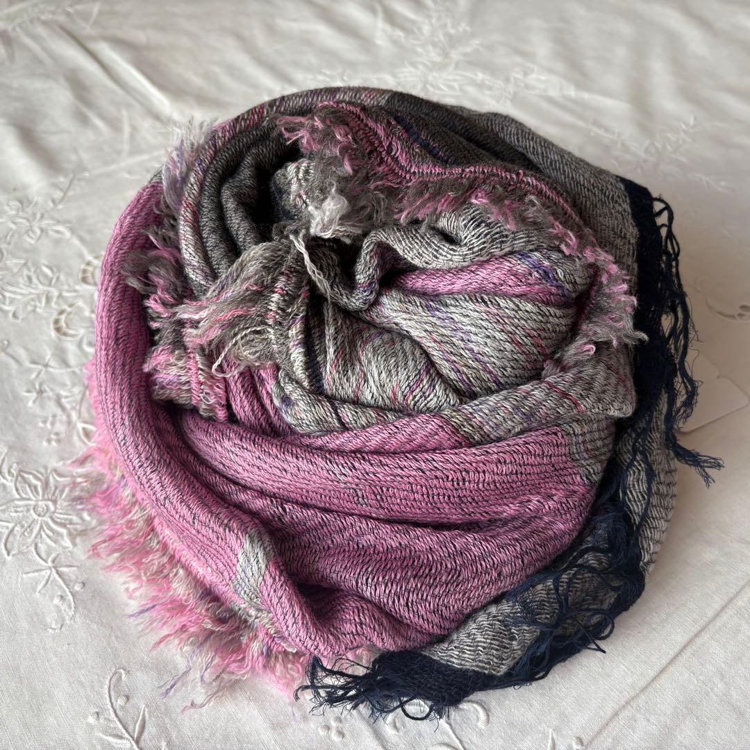 ꕤ新品ꕤ タマキニイメ　ルーツショール　wool middle ピンク系