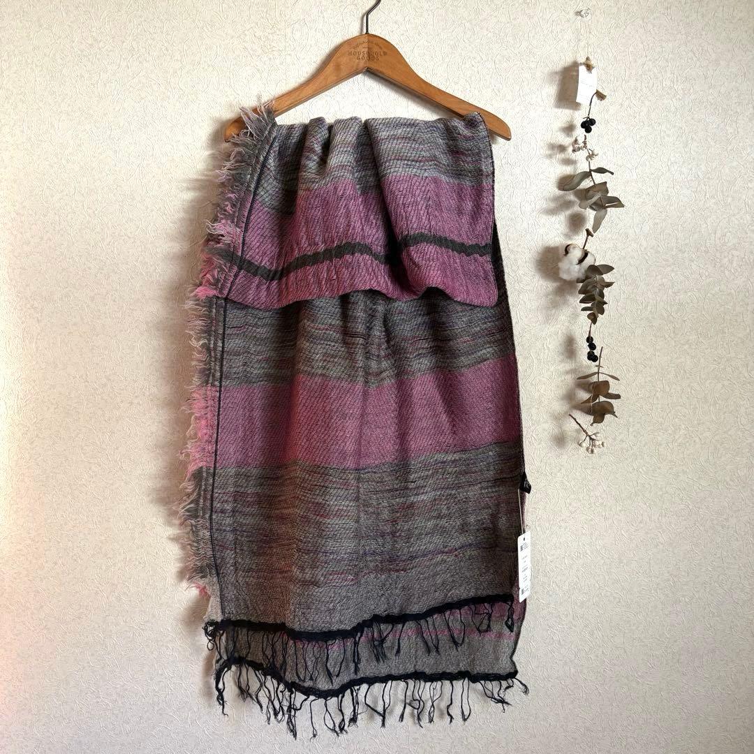 ꕤ新品ꕤ タマキニイメ　ルーツショール　wool middle ピンク系