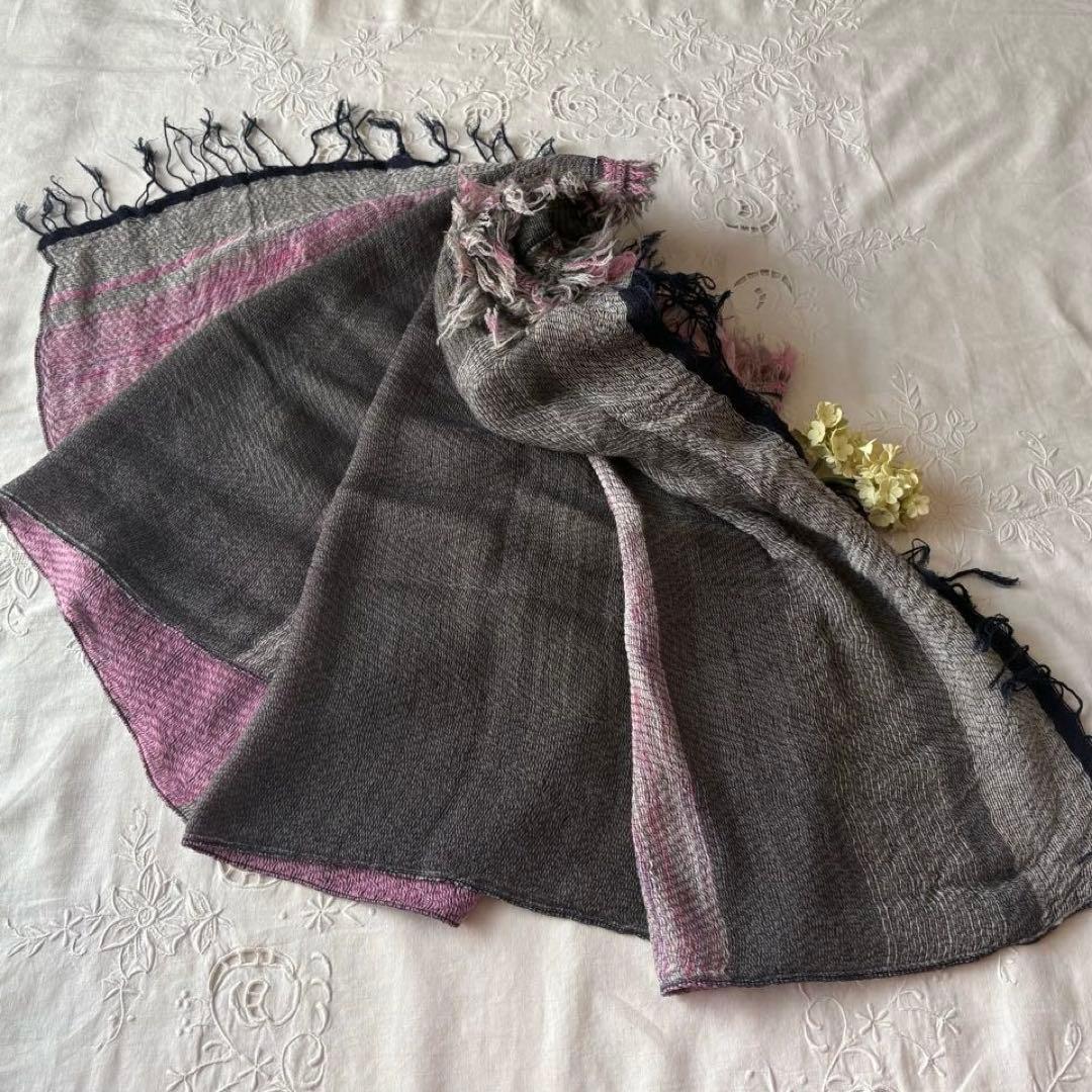 ꕤ新品ꕤ タマキニイメ　ルーツショール　wool middle ピンク系