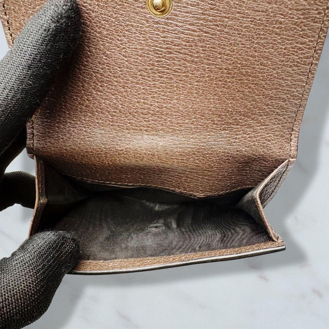 01 極美品 GUCCI プチマーモント シェリーライン 二つ折り財布 u9