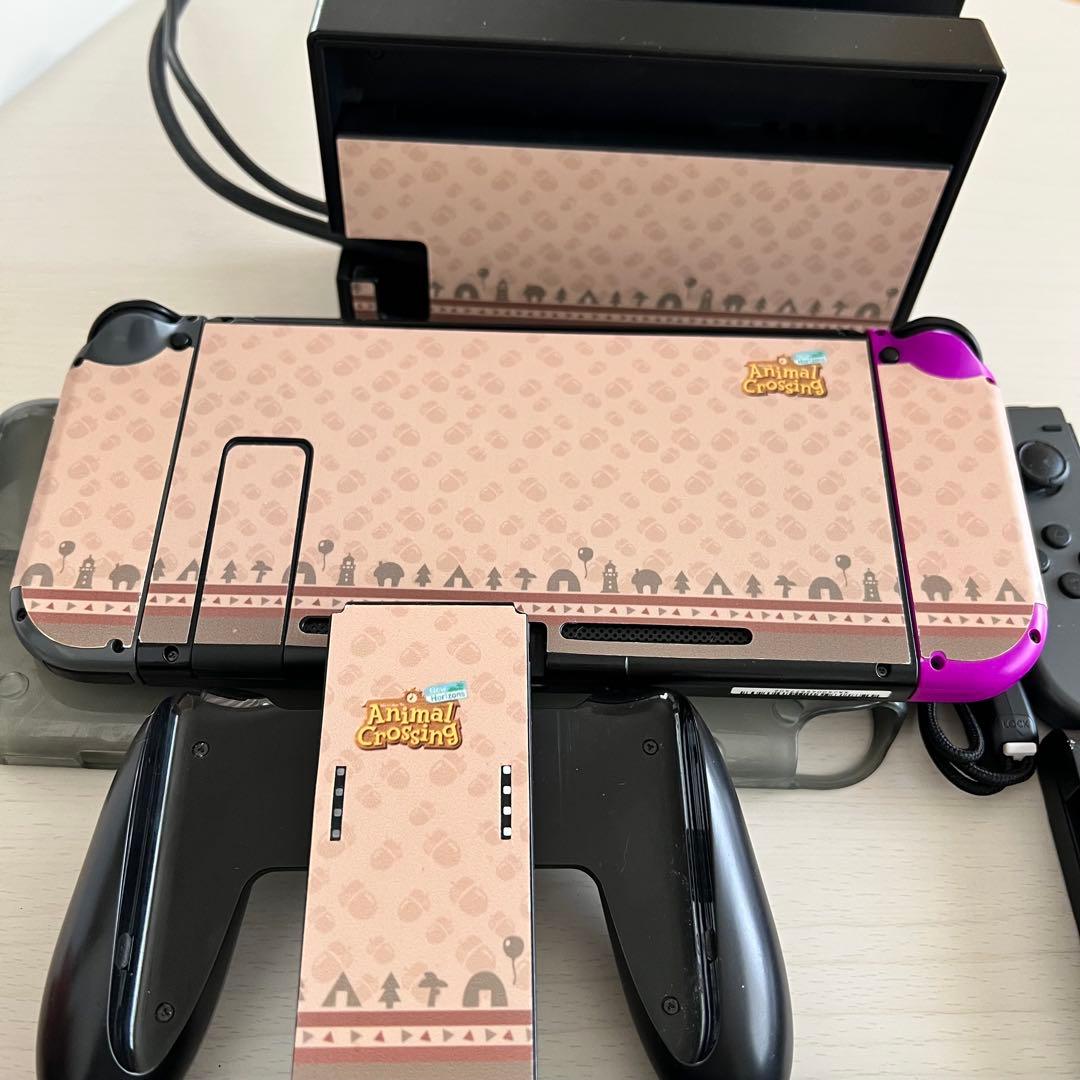 Nintendo Switch どうぶつの森ステッカー 本体　周辺機器セット
