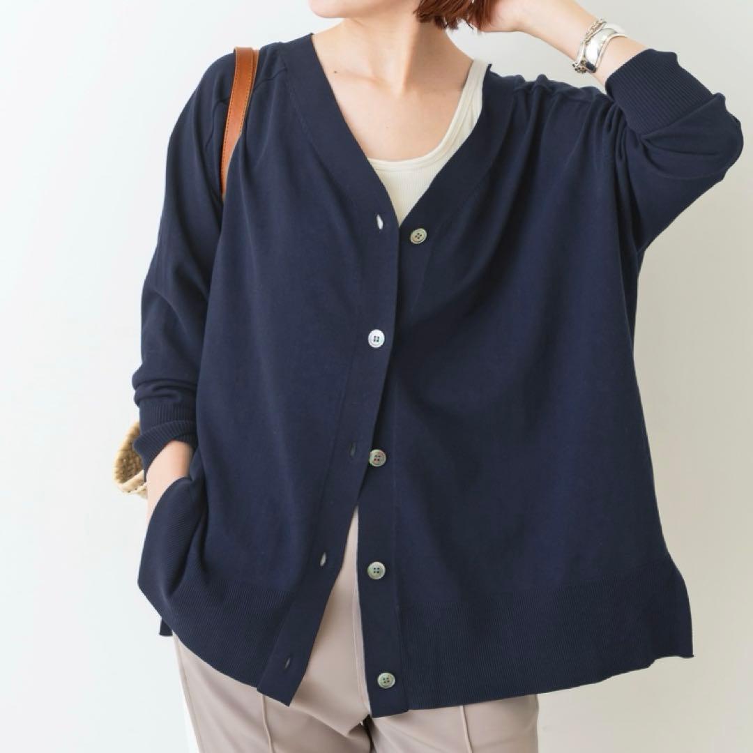 スピックアンドスパン　ICECOTTON 2wayオーバーサイズカーディガン