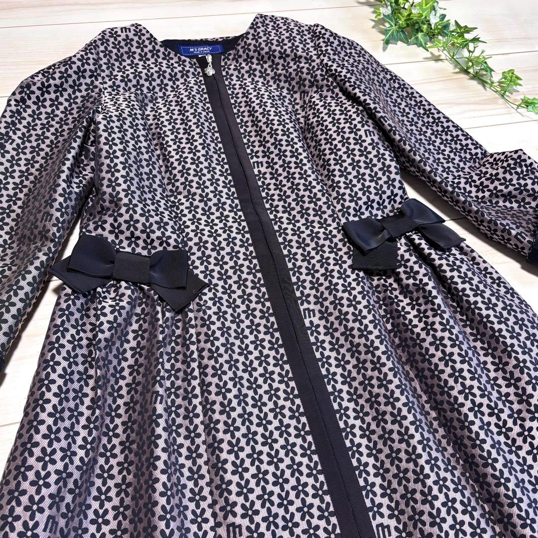 ラナンキュラス様用　美品　エムズグレイシー　スプリングコート　ジャガード織　L