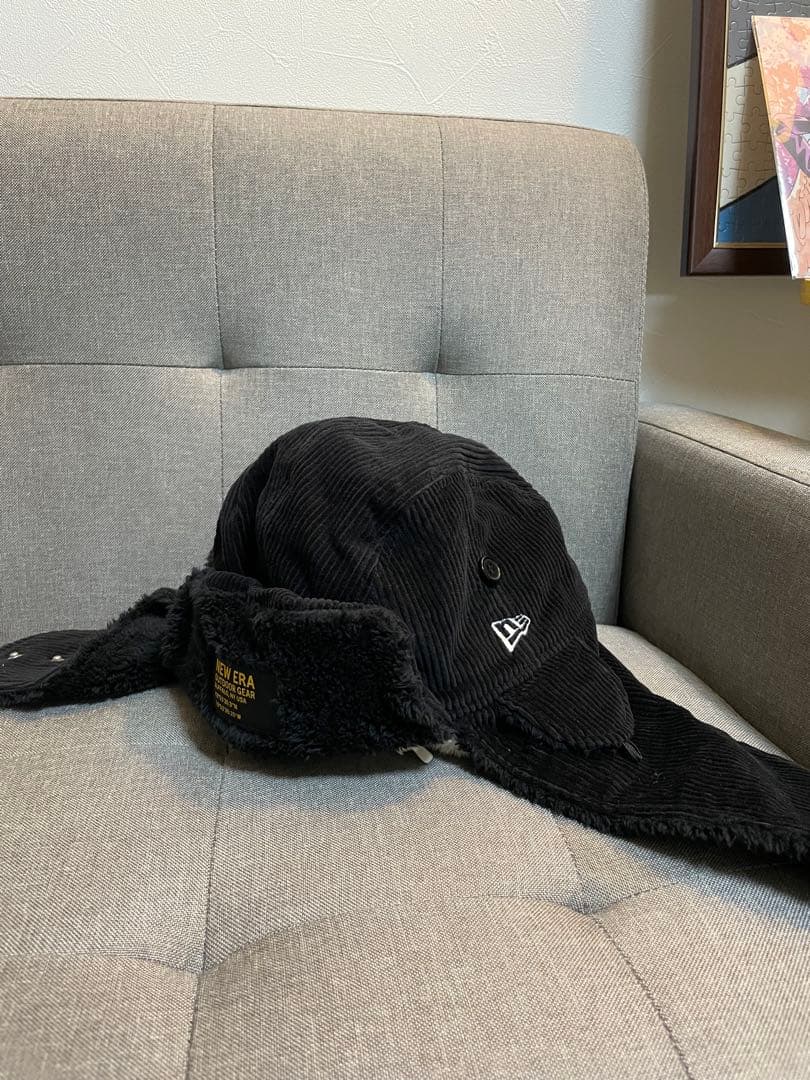 NEW ERA コーデュロイ フライトキャップ ブラック メンズ ストリート