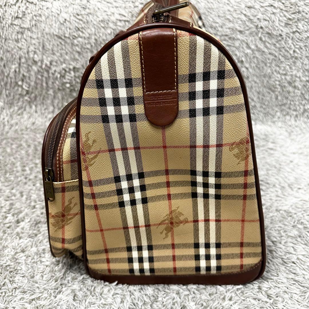 【極美品】　BURBERRY　ノバチェック　ボストンバッグ　シャドーホース
