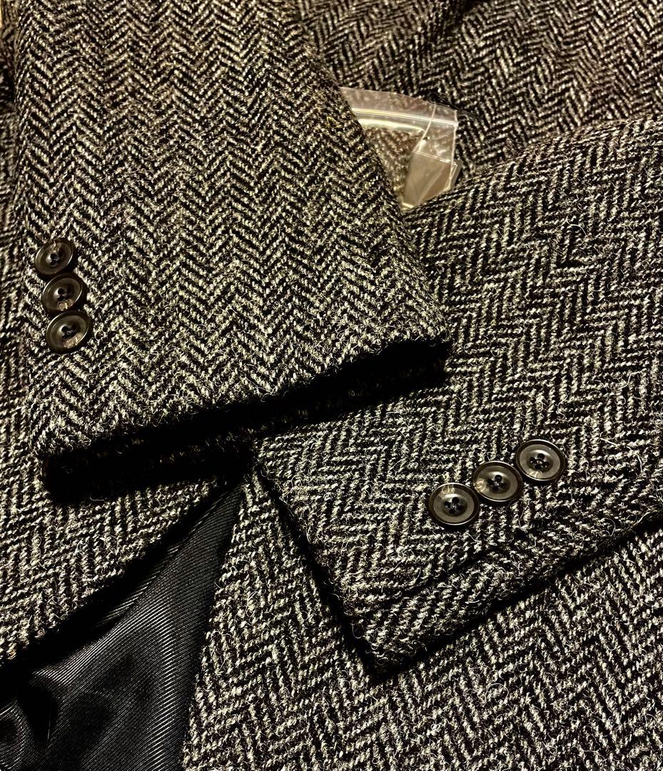【在庫わずか‼️】Harris Tweed ヘリンボーン テーラードジャケット　L