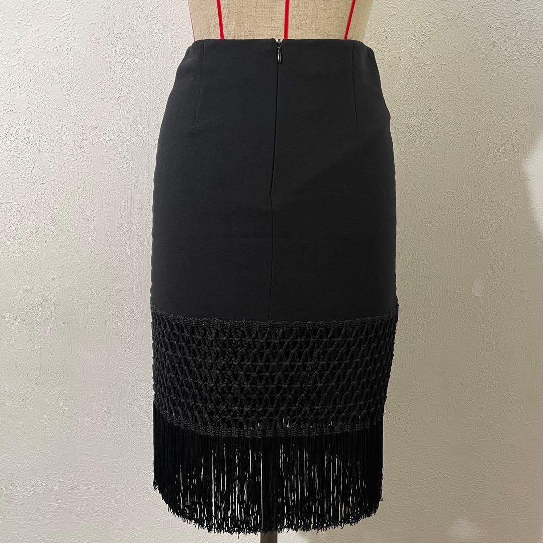【美品】EMPORIO ARMANI/エンポリオアルマーニ/38/黒/フリンジ
