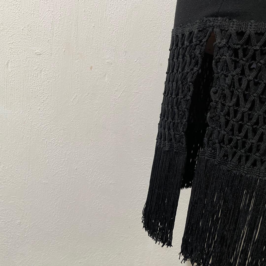 【美品】EMPORIO ARMANI/エンポリオアルマーニ/38/黒/フリンジ