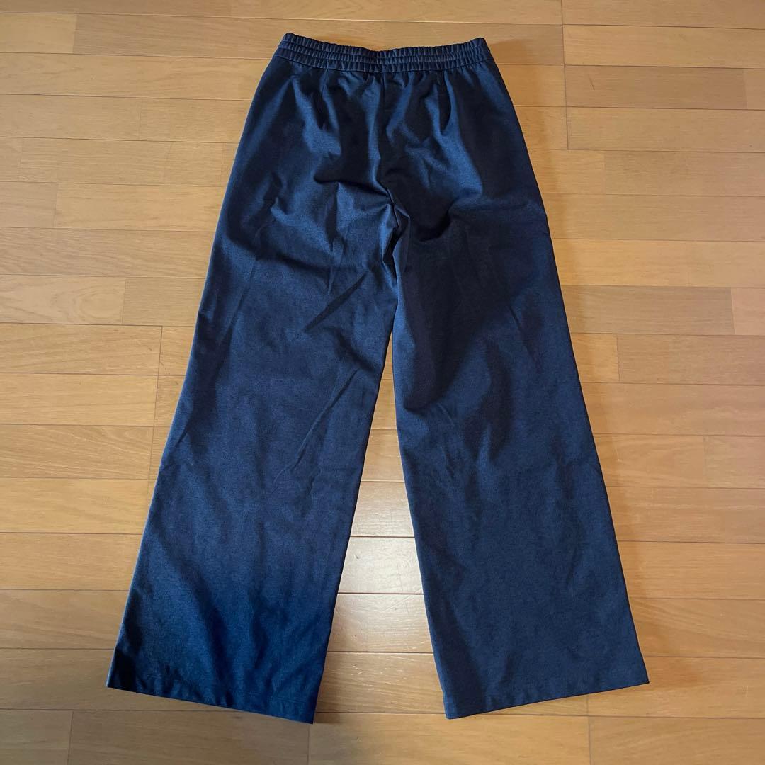 アンダール　裏起毛 ワイドパンツ Sロング　オブシディアングレー
