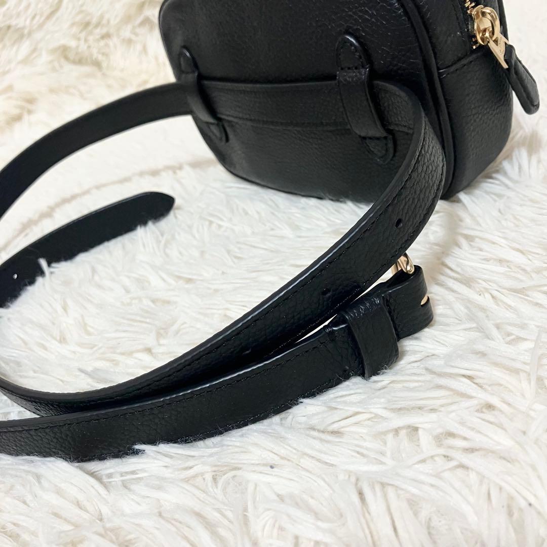 【極美品】COACH ＊ボディバッグ ポーチ レザーブラック ゴールド金具