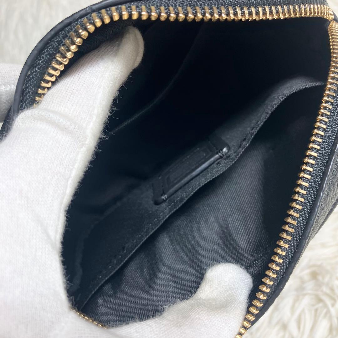 【極美品】COACH ＊ボディバッグ ポーチ レザーブラック ゴールド金具