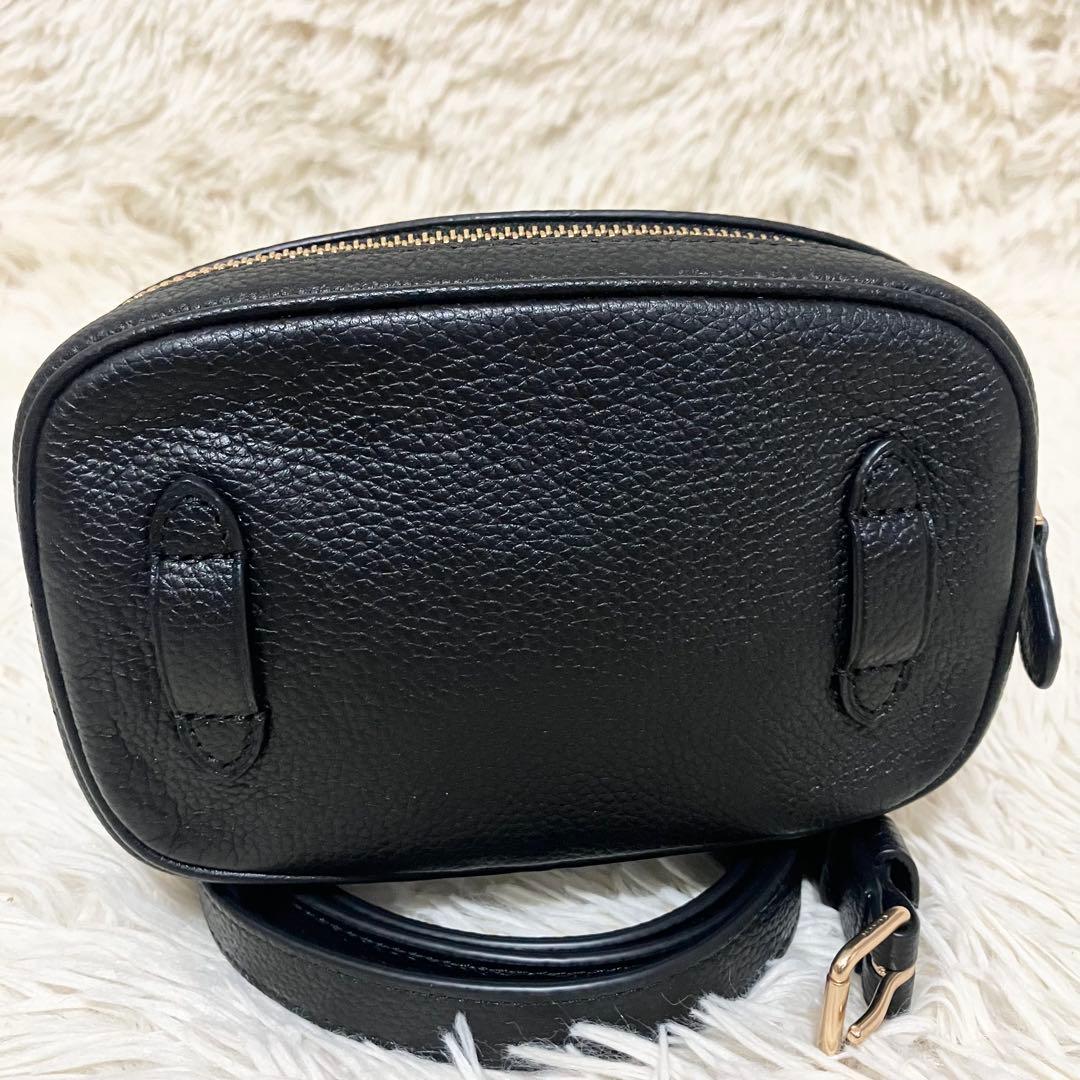 【極美品】COACH ＊ボディバッグ ポーチ レザーブラック ゴールド金具