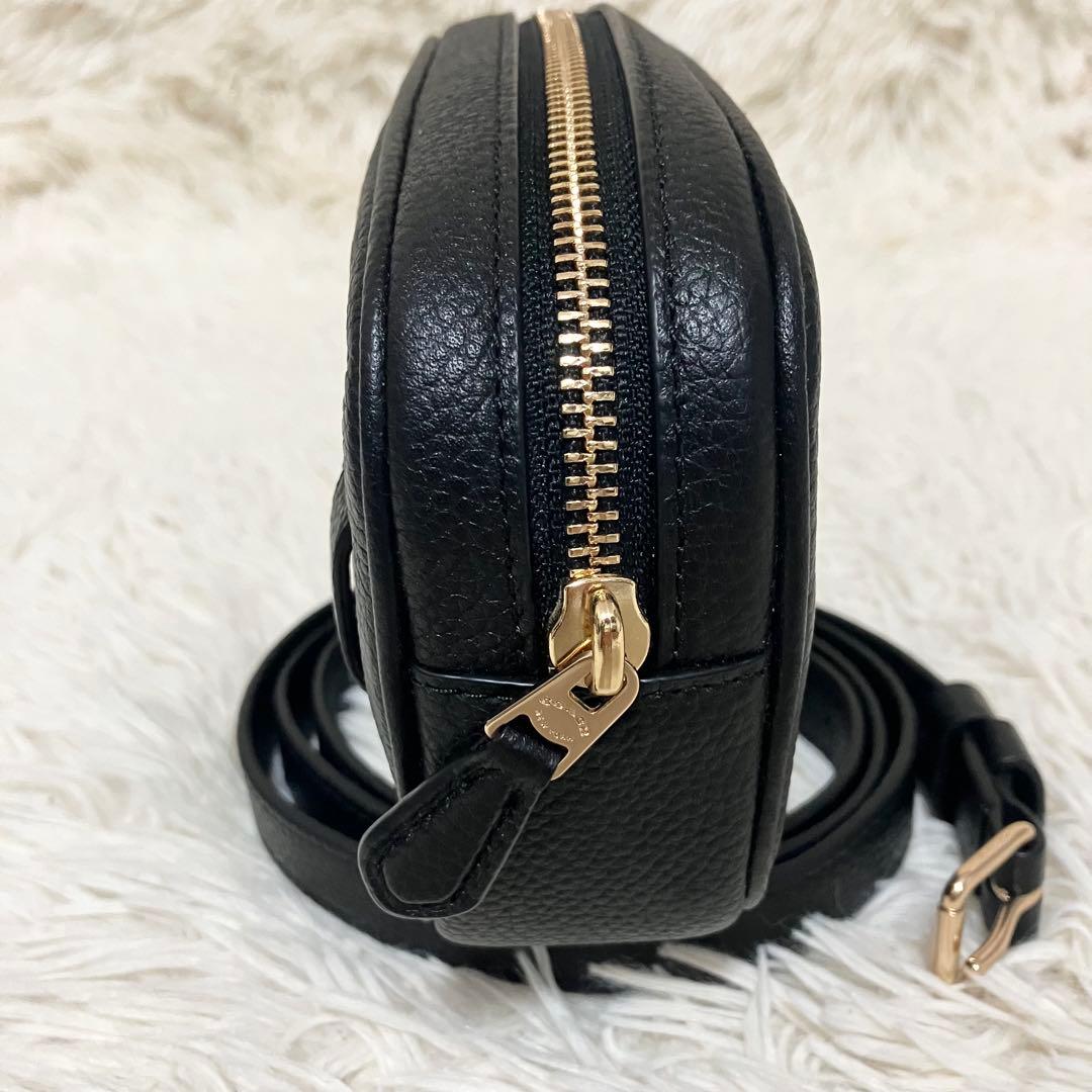 【極美品】COACH ＊ボディバッグ ポーチ レザーブラック ゴールド金具