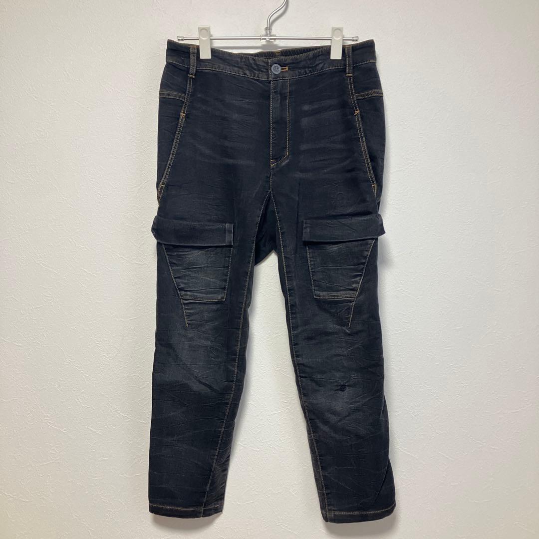 新品未使用 センソユニコ キューブキューブ カーゴデニムパンツ 黒 38 デニム
