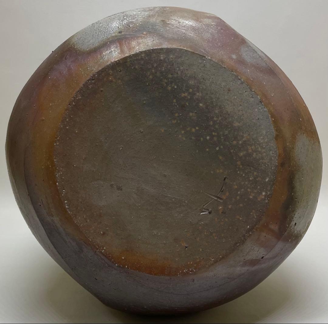 山下譲治　備前焼　備前壺　大壺　31cm 共箱　栞 　　L337