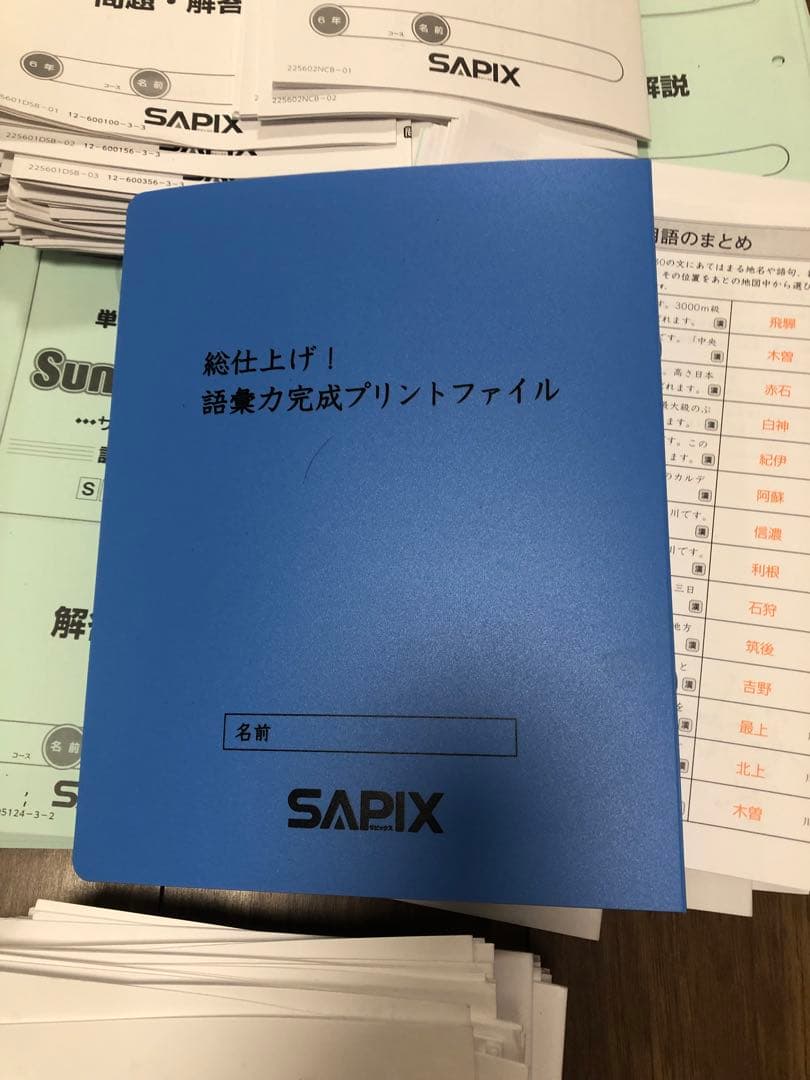 まゆ　SAPIX 2025年度　6年生　1年間分（1/3）