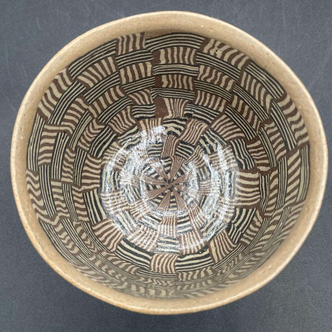 希少　練込茶碗　水野教雄氏作
