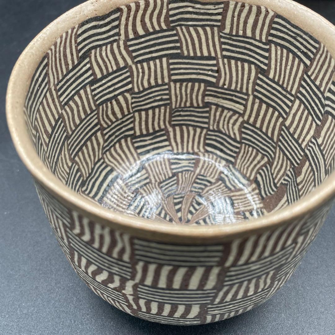 希少　練込茶碗　水野教雄氏作