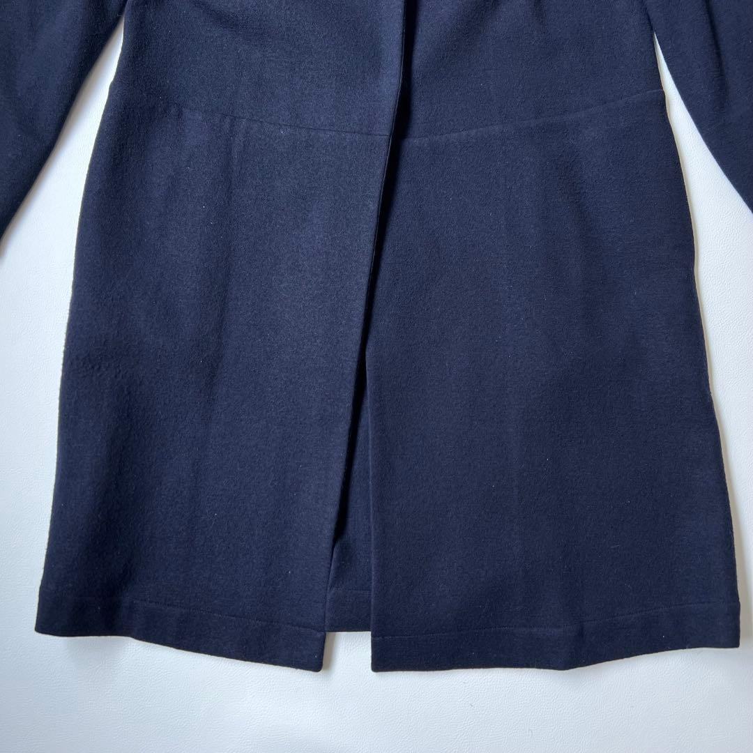 良品　MACKINTOSH マッキントッシュ　ロングコート　ノーカラー　ネイビー