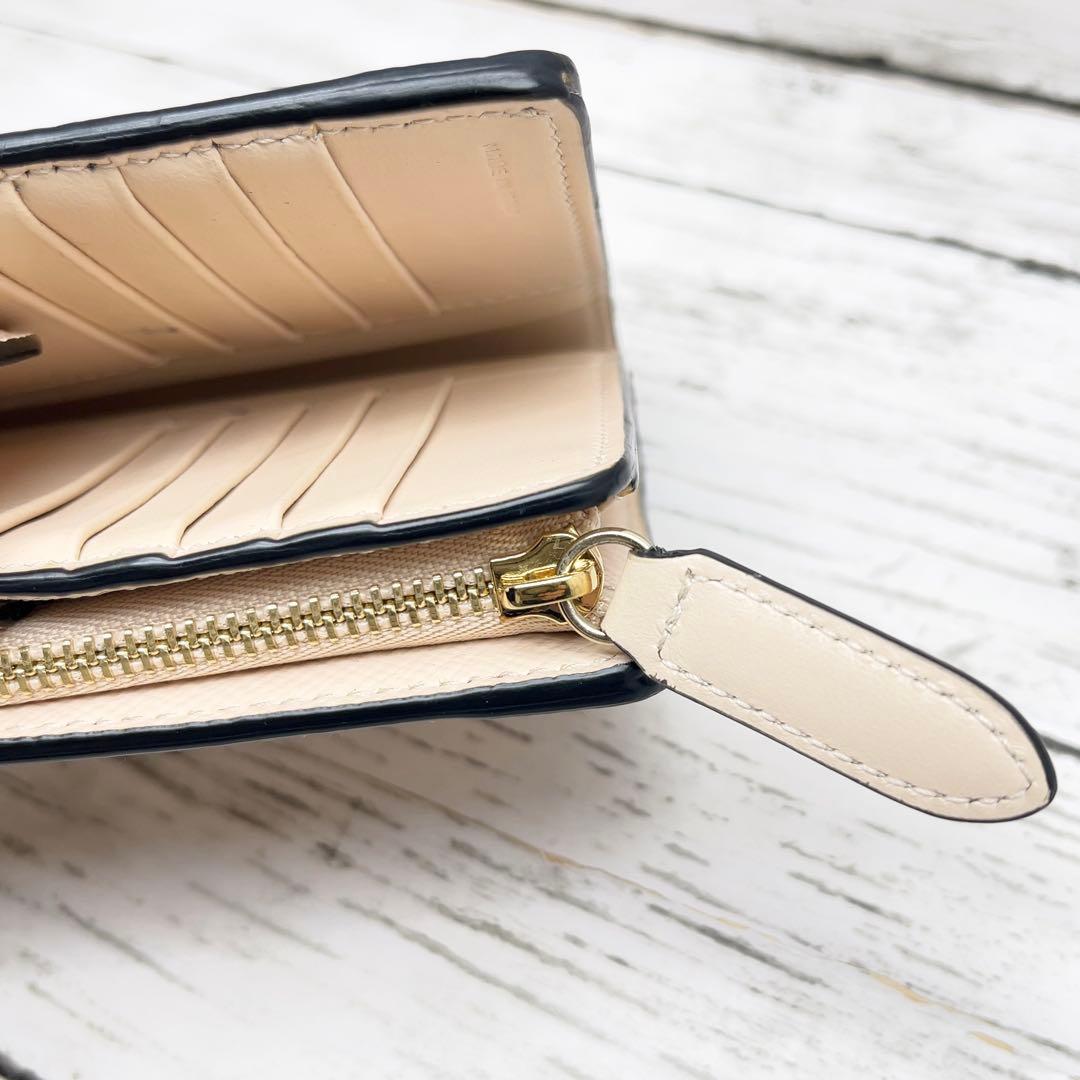 SMYTHSON スマイソン 2つ折り財布 ベージュ レザー