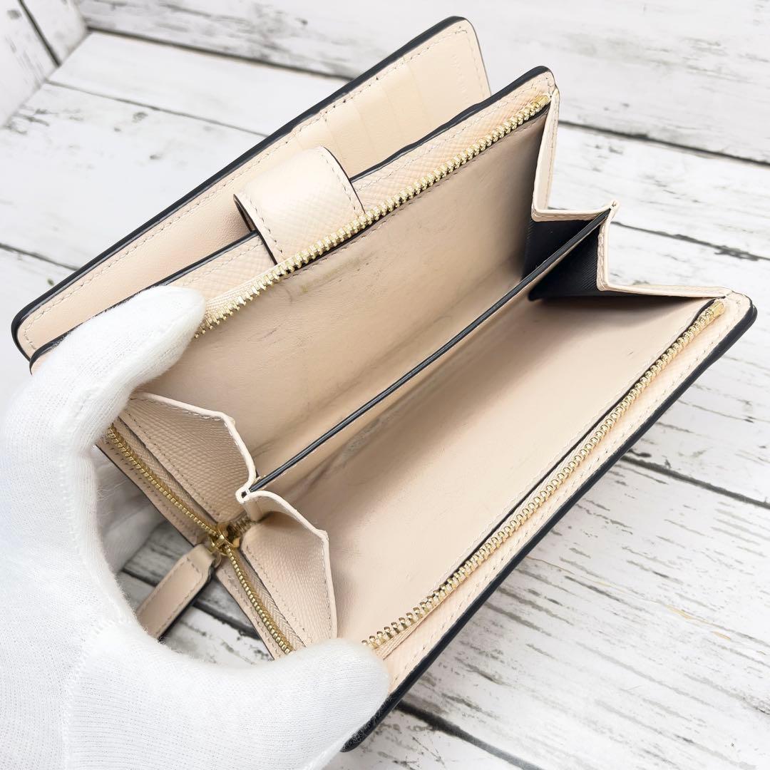SMYTHSON スマイソン 2つ折り財布 ベージュ レザー