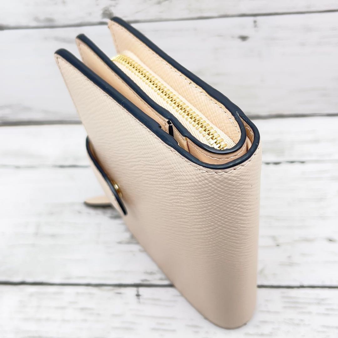 SMYTHSON スマイソン 2つ折り財布 ベージュ レザー