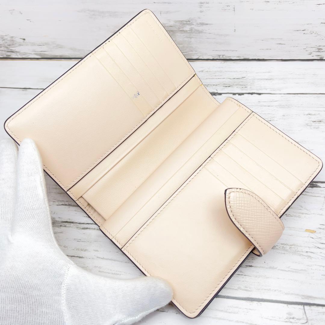 SMYTHSON スマイソン 2つ折り財布 ベージュ レザー