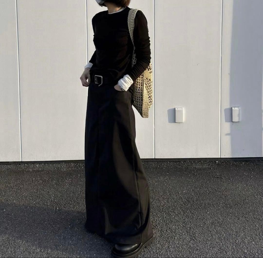 【ok.soon /オクスン】 maxi skirt ブラック サイズM