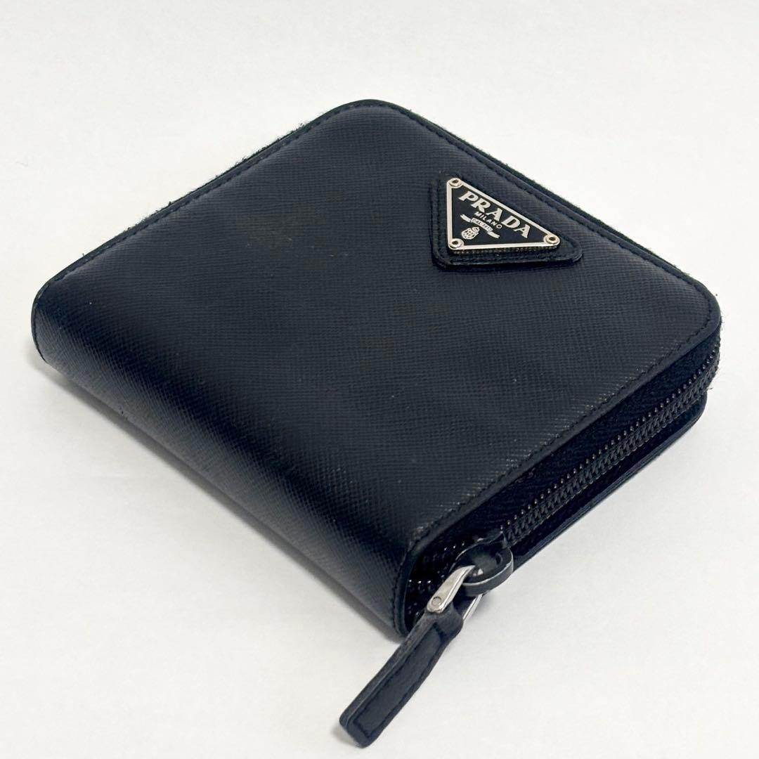 PRADA★ラウンドファスナー★二つ折り財布★サフィアーノレザー★ブラック
