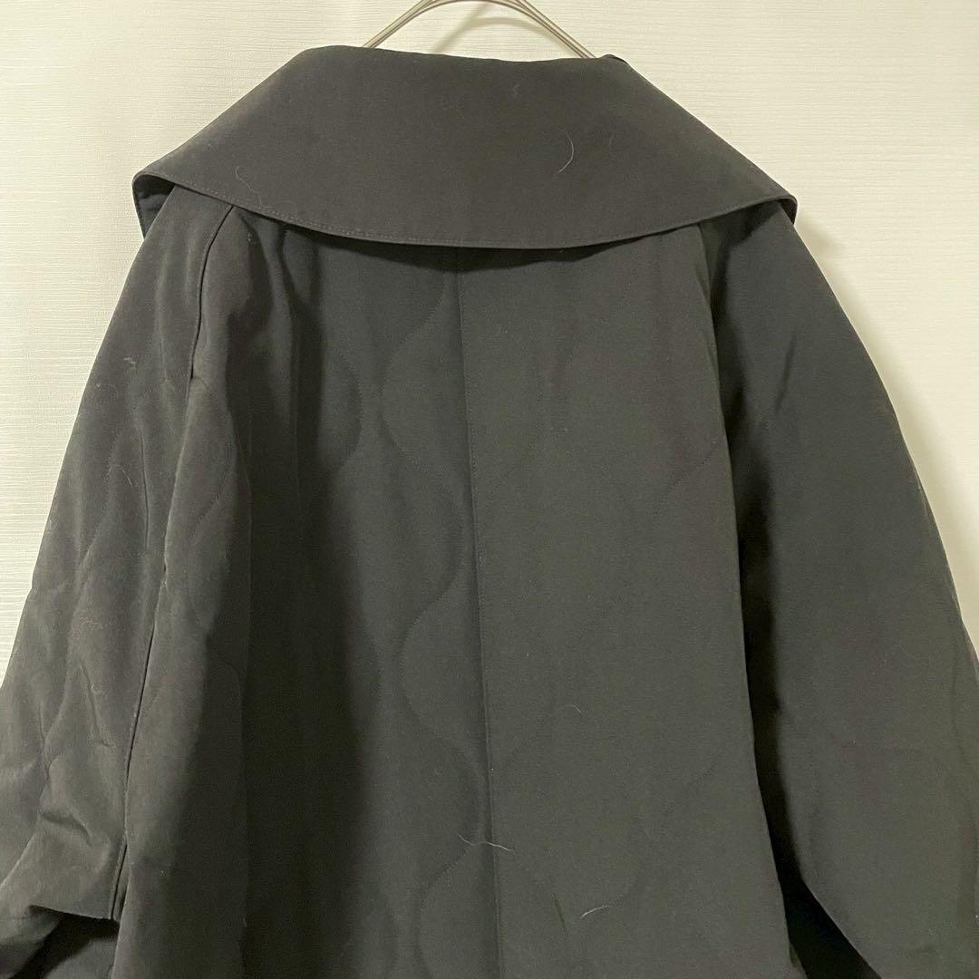 【レキップ】キルティングコート 38 ブラック 綿 ロング 無地 綺麗め