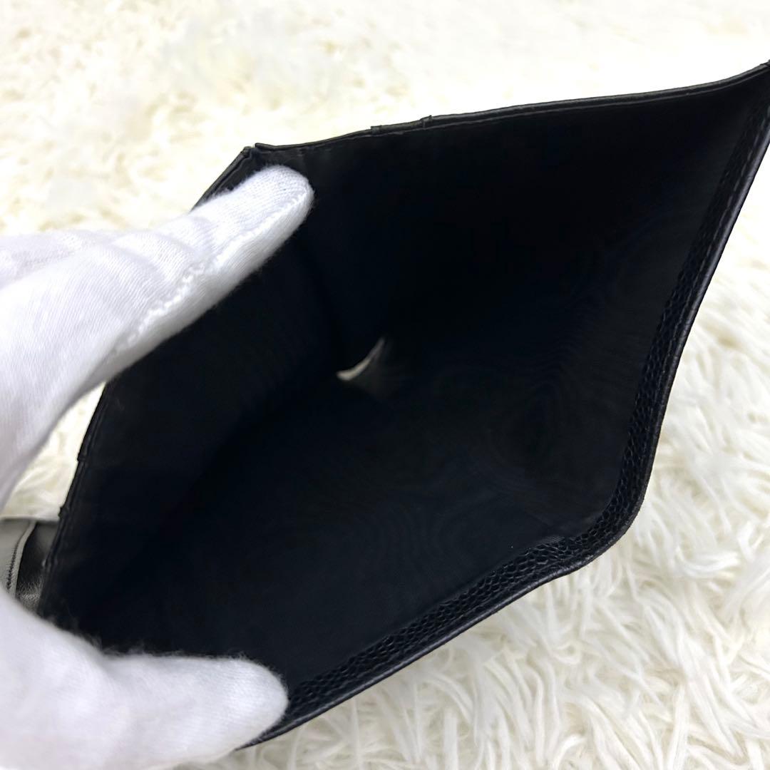 【美品】CHANEL シャネル ココマーク キャビアスキン 三つ折り財布