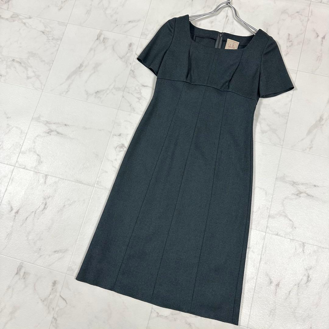 【美品】Sybilla シビラ　半袖ワンピース ダークグレー L相当Aライン