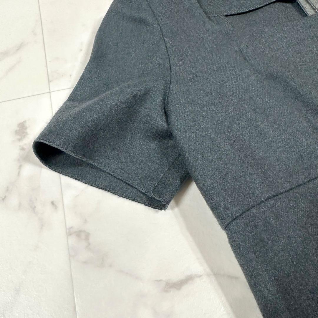 【美品】Sybilla シビラ　半袖ワンピース ダークグレー L相当Aライン