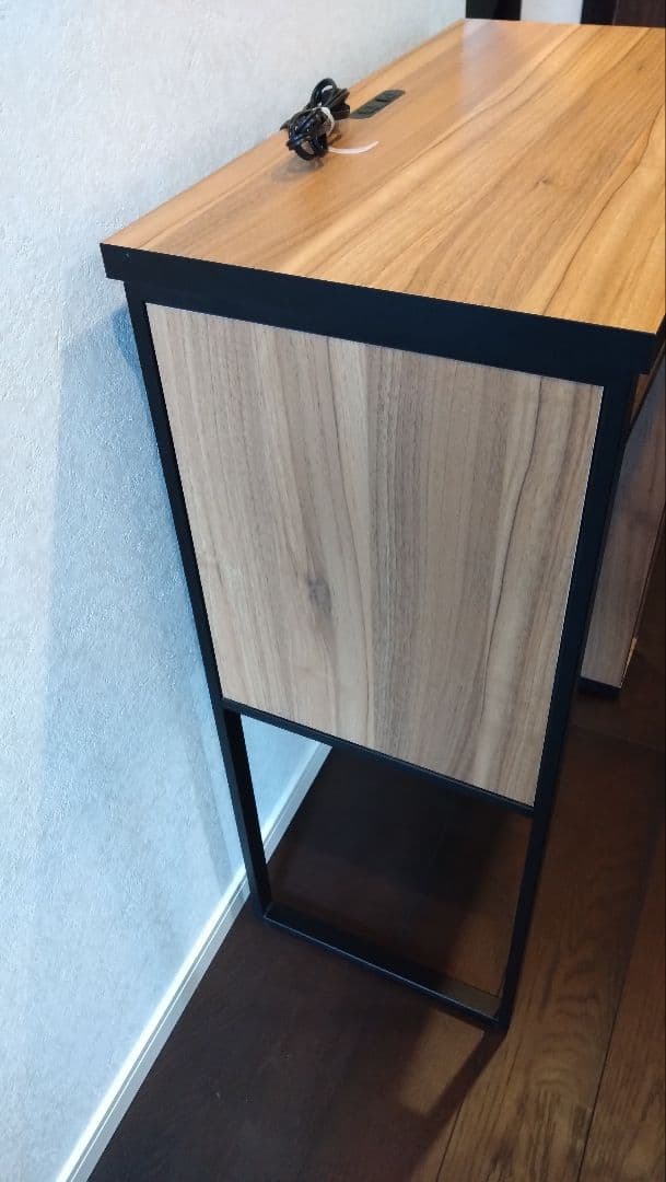 木目調パソコンデスク　YAMAZEN スタンディングデスク　完成品　送料込み