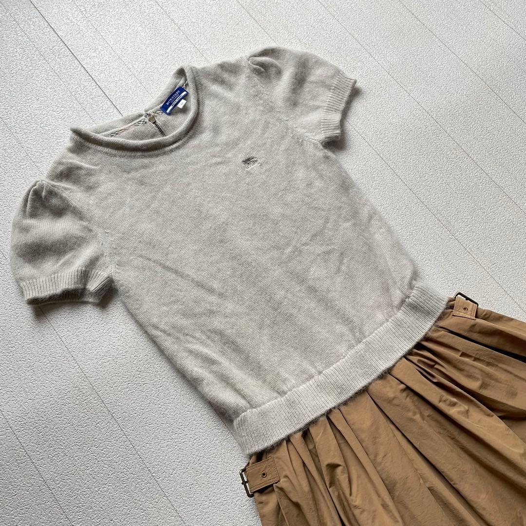 BURBERRY BLUELABEL アンゴラ混ニットドッキングワンピース 38
