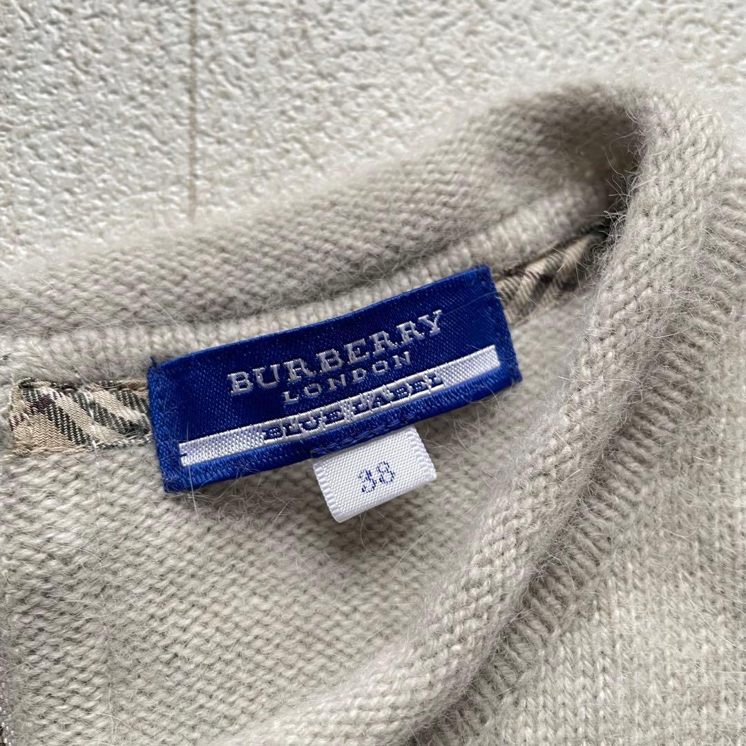 BURBERRY BLUELABEL アンゴラ混ニットドッキングワンピース 38
