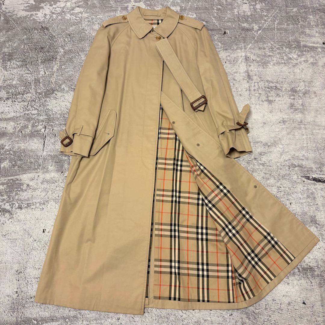 美品 80s〜90sヴィンテージバーバリートレンチコート ノバチェック