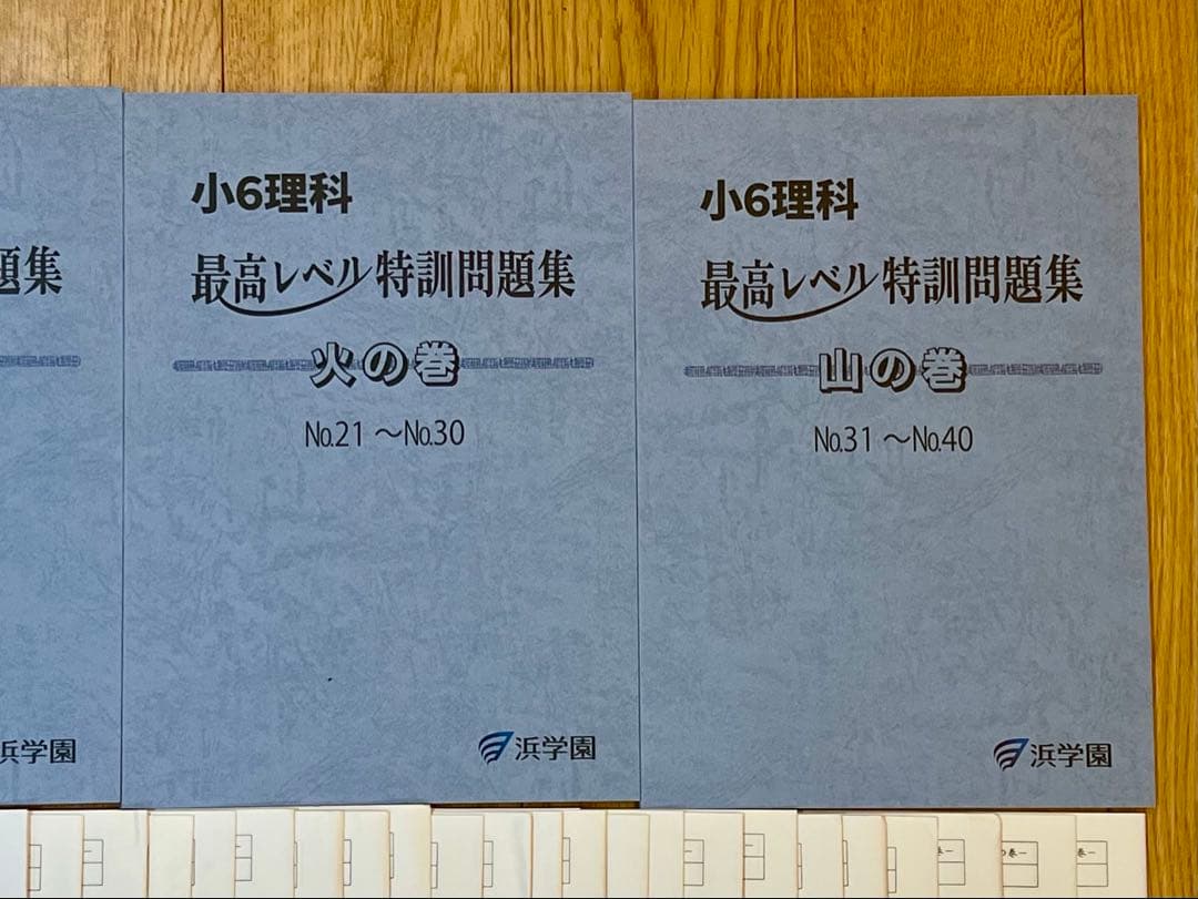 浜学園 小6 最高レベル特訓 理科 最新版 4冊セット　 復習テスト付き