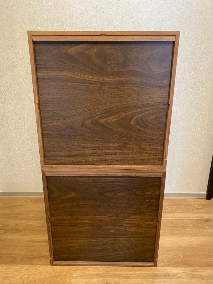 【送料込】無印良品 スタッキングチェスト ウォールナット突板/引き出し4個・２段