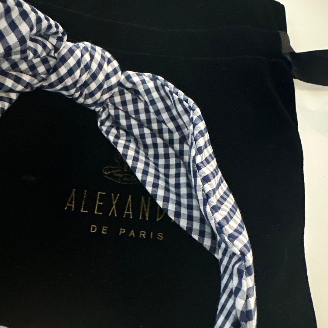 新品ALEXANDRE DE PARIS ギンガムチェック　カチューシャ