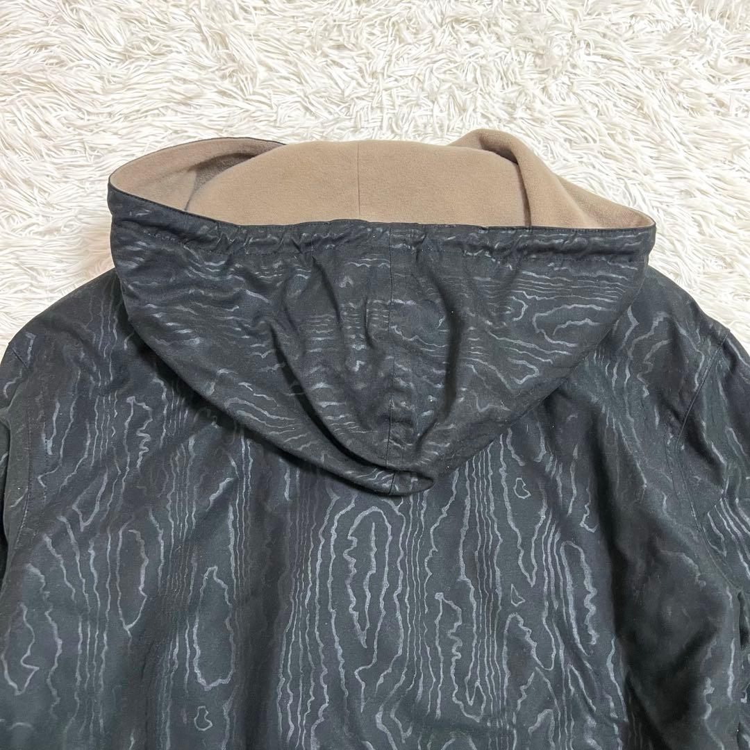 Christian Dior ロングコート フード 総柄 カシミヤ ボタン 黒