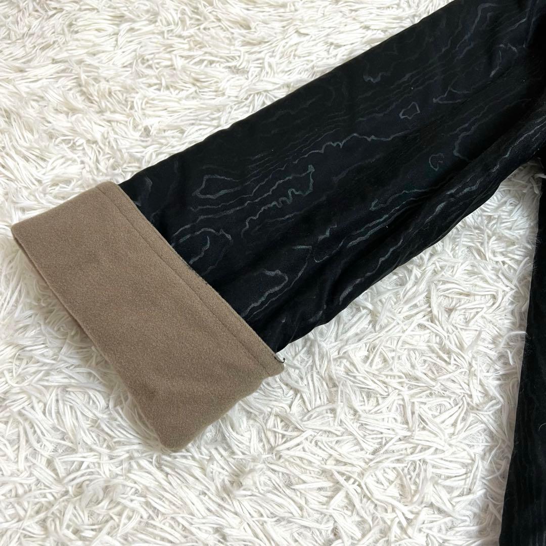 Christian Dior ロングコート フード 総柄 カシミヤ ボタン 黒