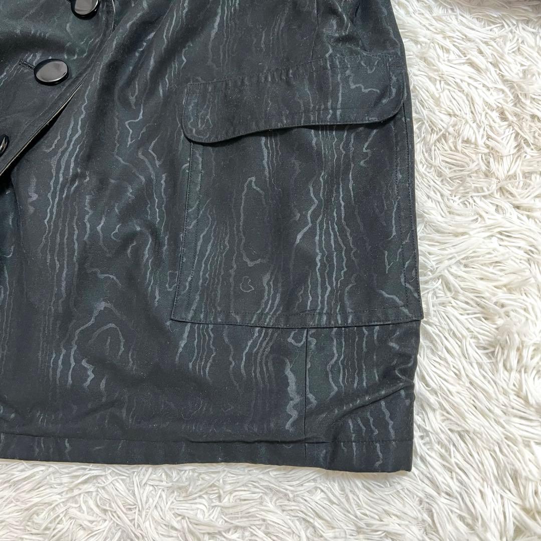Christian Dior ロングコート フード 総柄 カシミヤ ボタン 黒